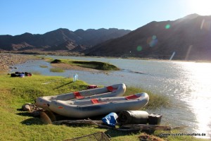 Kanus am Orange River Namibia