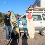 Handing over the surfboards to the locals in Elands Bay
